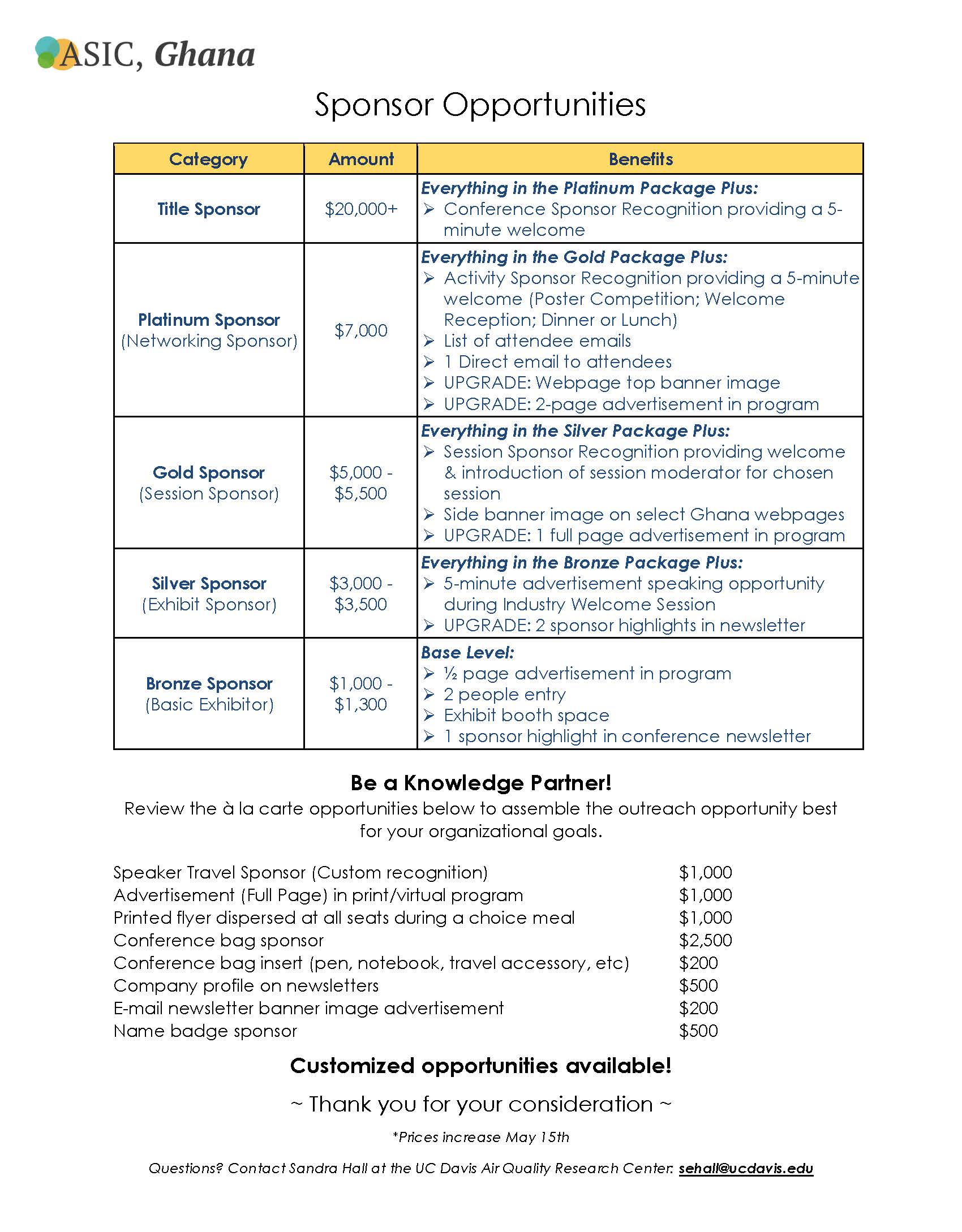 ASIC-ICH Ghana Sponsorship Opportunities